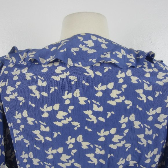 COPY - Vtg EILEEN WEST CottageCore Blue Floral Dress 10 - Picture 6 of 11